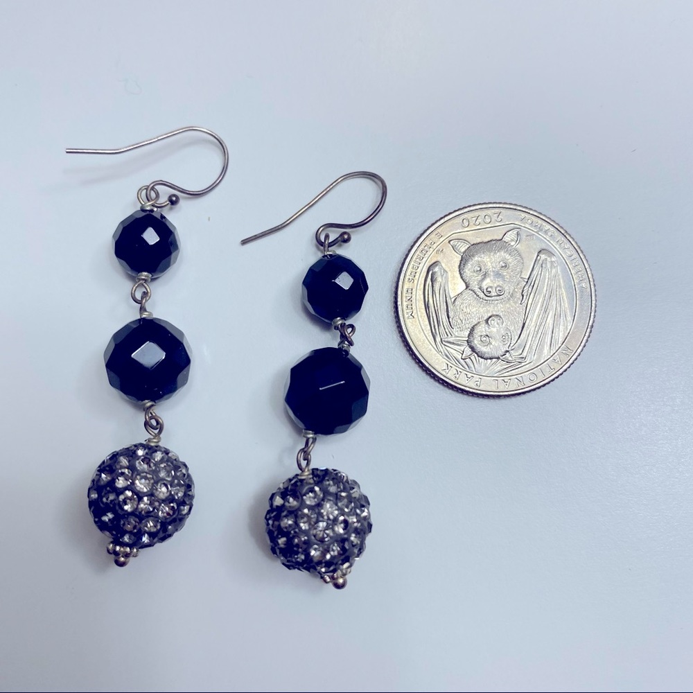Dillards Disco Ball black dangling earrings
